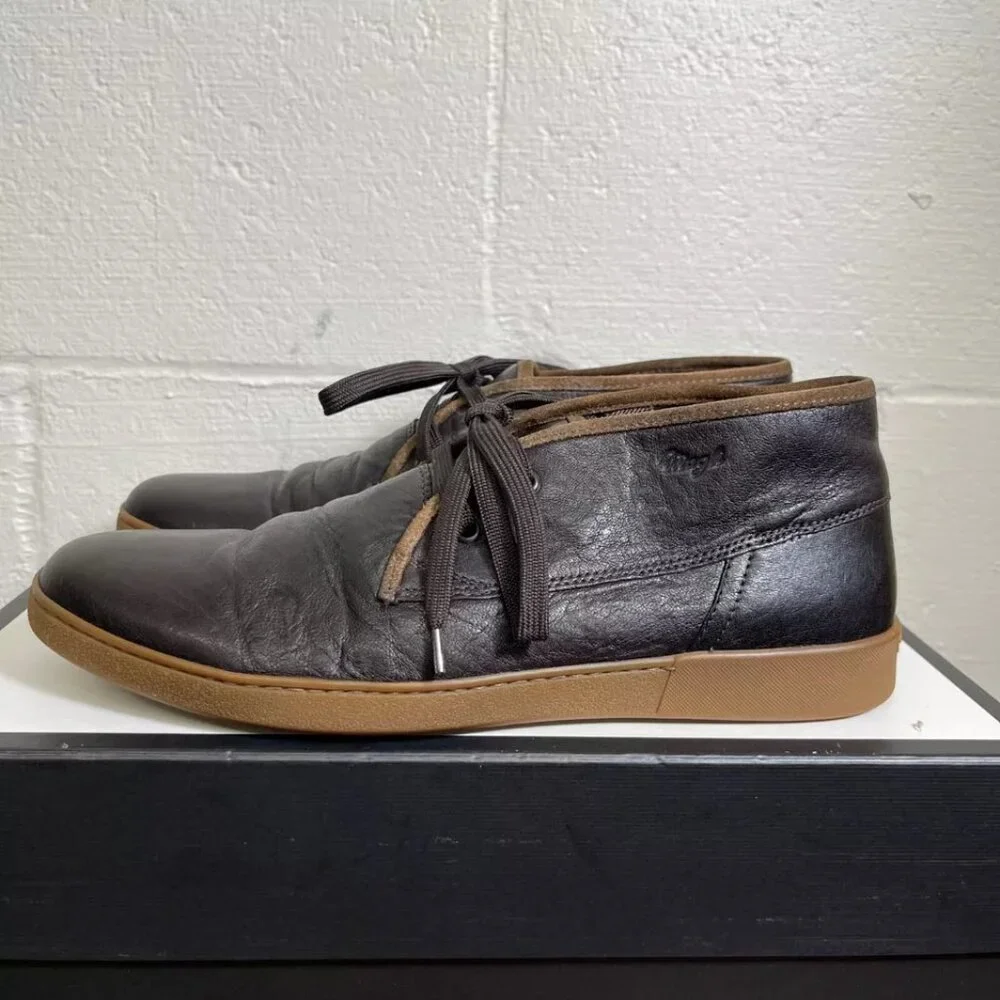 Bruno Magli Chukka Boots Black Leather Casual Shoes Two Eye Lace up Men's Size 9